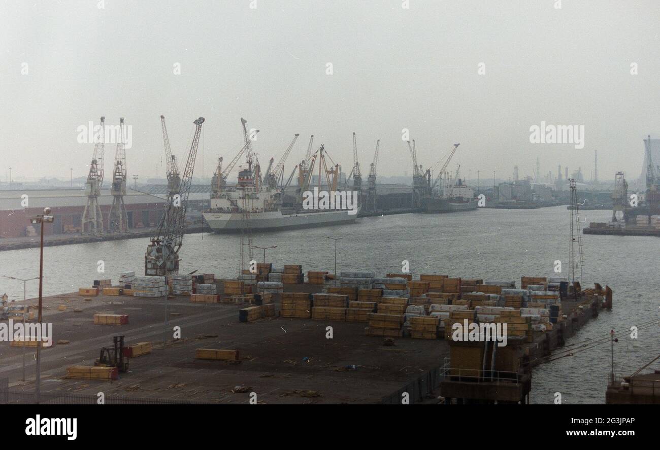 Fracht am Kai am King George Dock, Hull Stockfoto