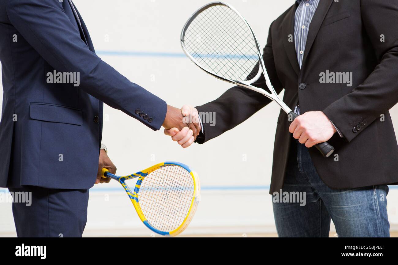 Geschäftsleute Squashspieler Stockfoto