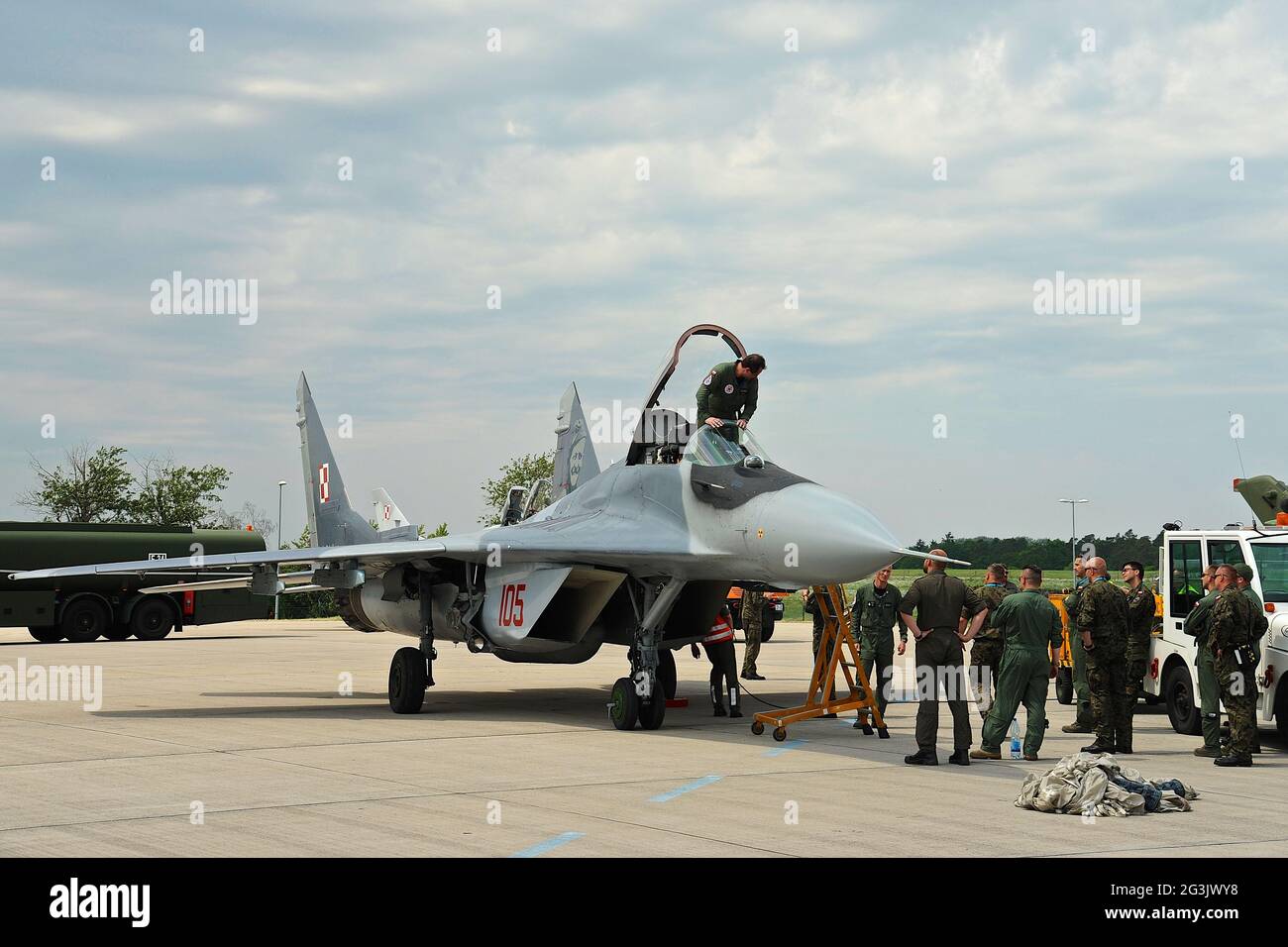 MiG 21 auf der Berin Air-Show ILA Stockfoto