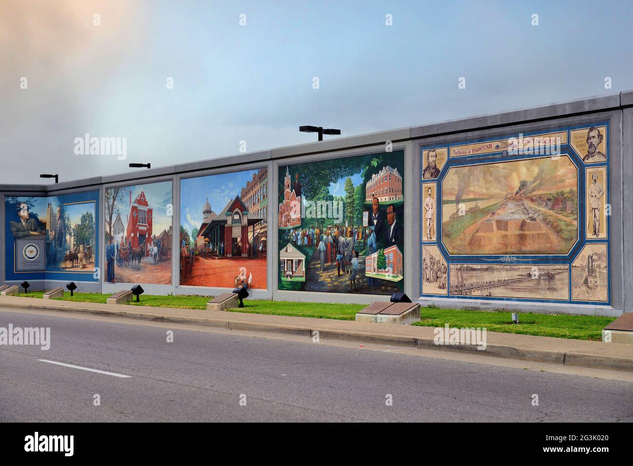 Paducah, Kentucky, USA. Ein Teil der Dafford Murals ein Produkt des Wall to Wall Project der Stadt. Stockfoto