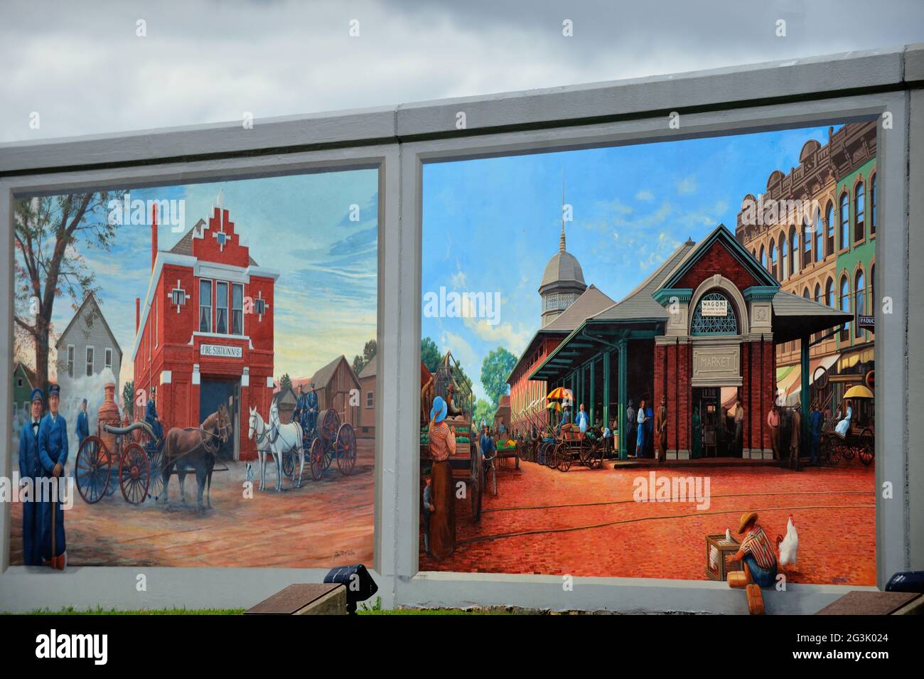 Paducah, Kentucky, USA. Ein Teil der Dafford Murals ein Produkt des Wall to Wall Project der Stadt. Stockfoto