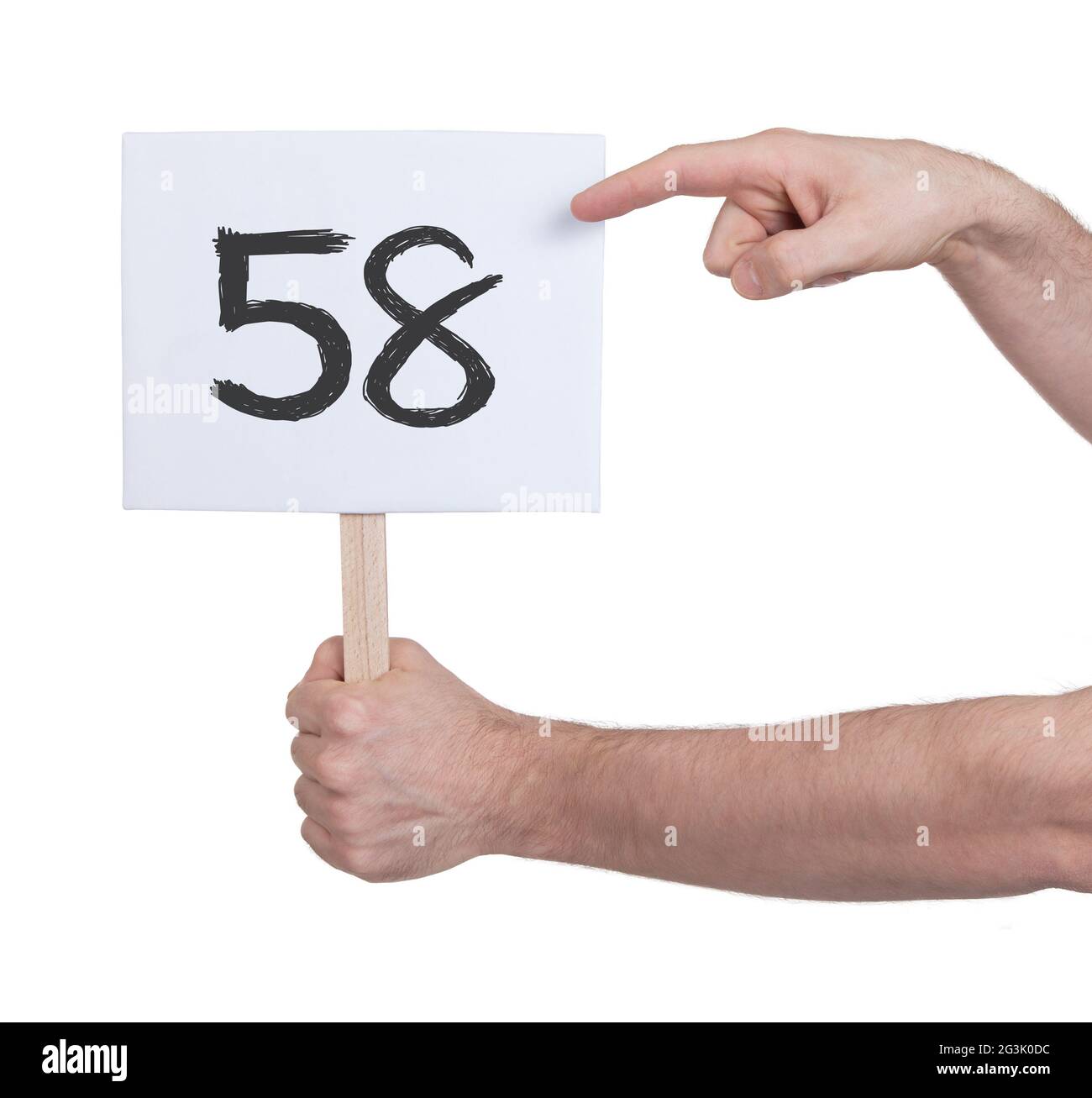 Zeichen mit einer Zahl, 58 Stockfotografie - Alamy