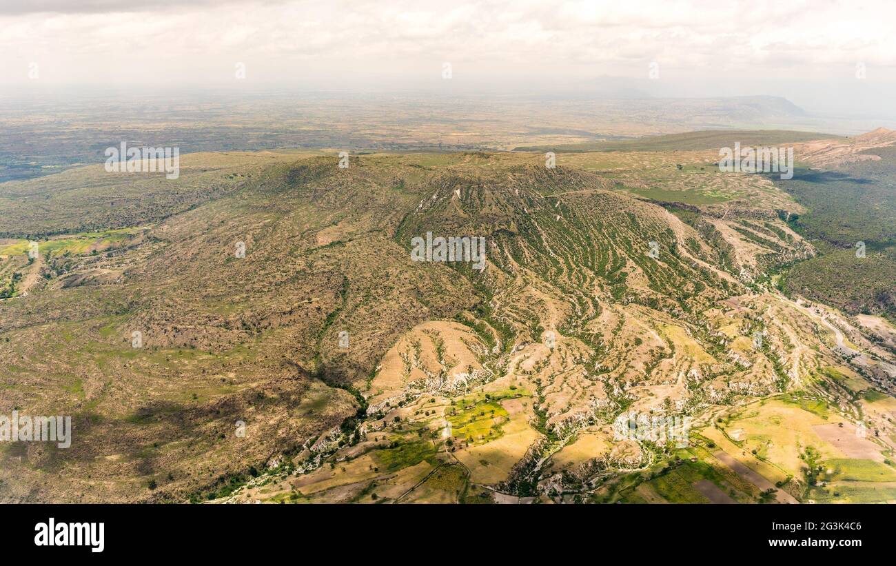 Interessante geologische Formationen in der Nähe von Hawassa Stockfoto