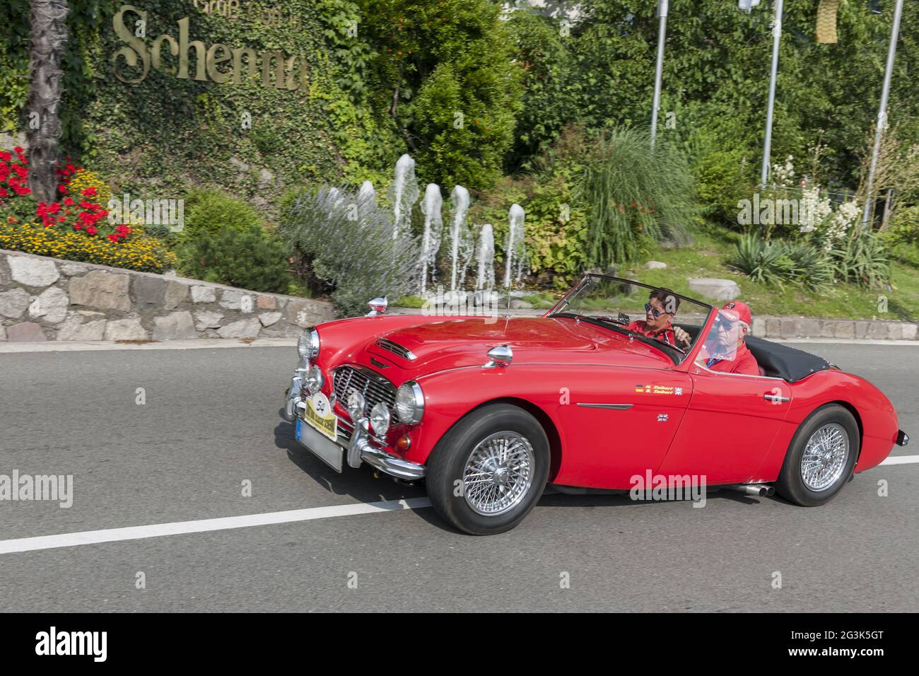 Südtiroler Rallye 2016 Austin Healey 100-6 BN 4 Red Stockfoto