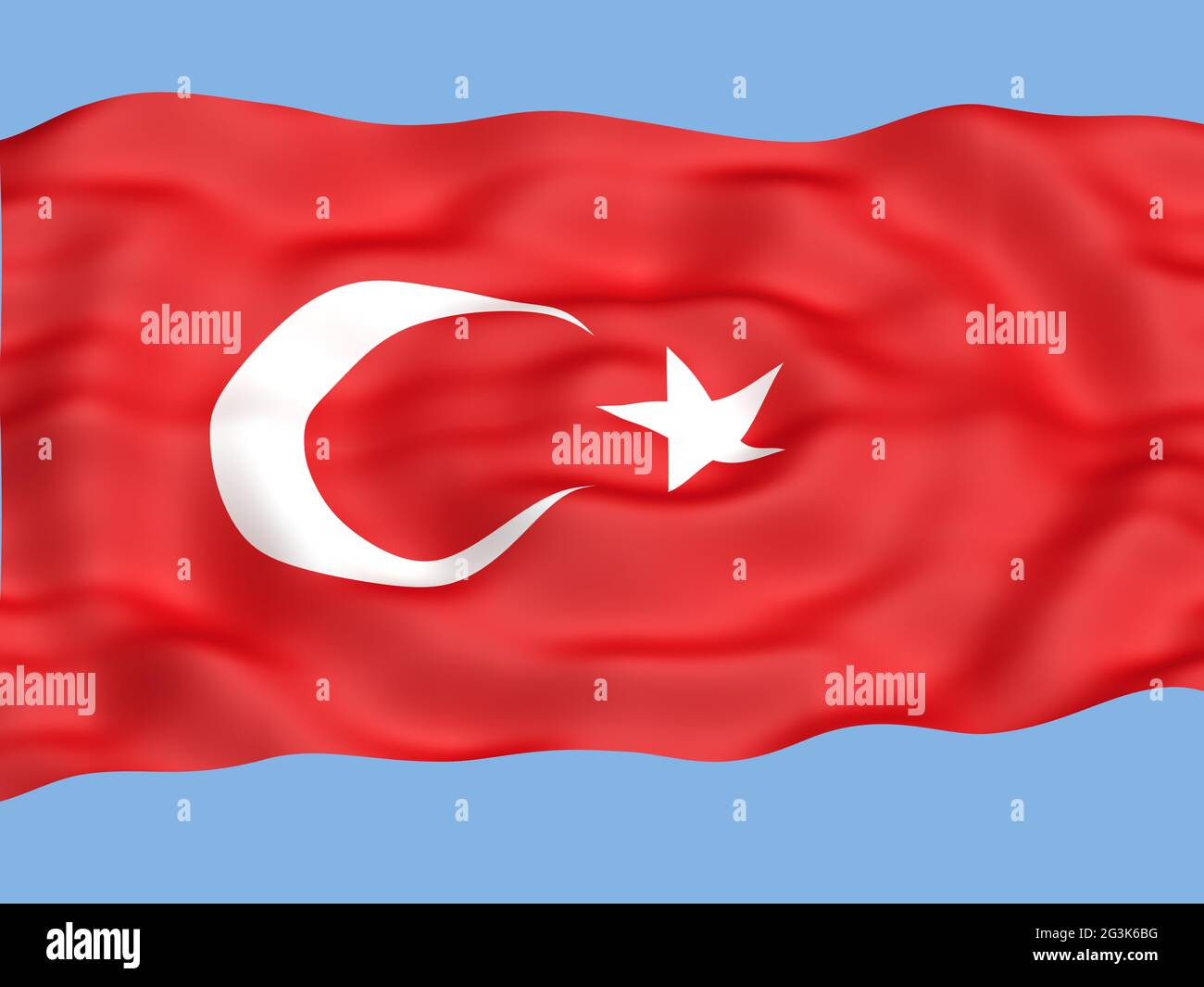 Flagge der Türkei im Wind wehende Stockfoto