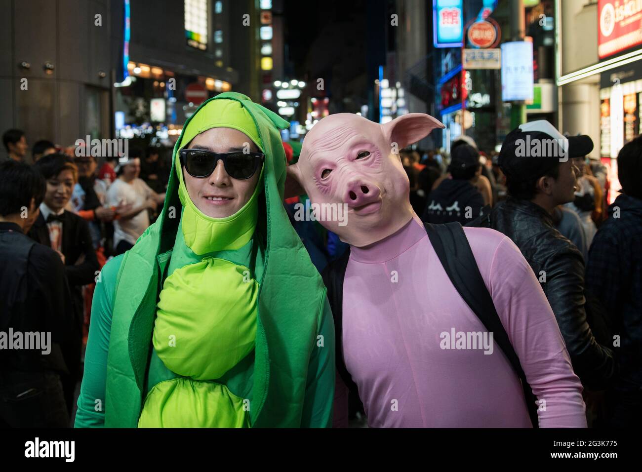 Menschen feiern Halloween in Shibuya, Tokio, Japan Stockfoto
