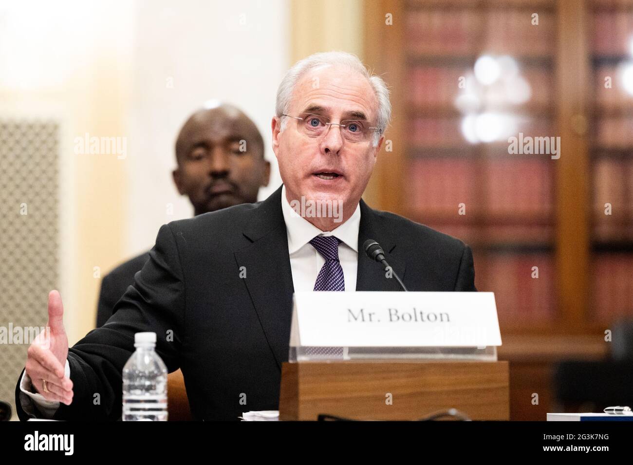 Michael Bolton, Generalinspekteur der US-Polizei des Kapitols, spricht bei einer Anhörung des Senats-Reglements und Verwaltungsausschusses. Stockfoto