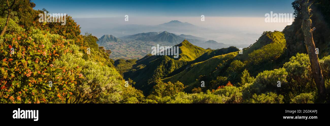 Wunderschöne Berge in Java Stockfoto