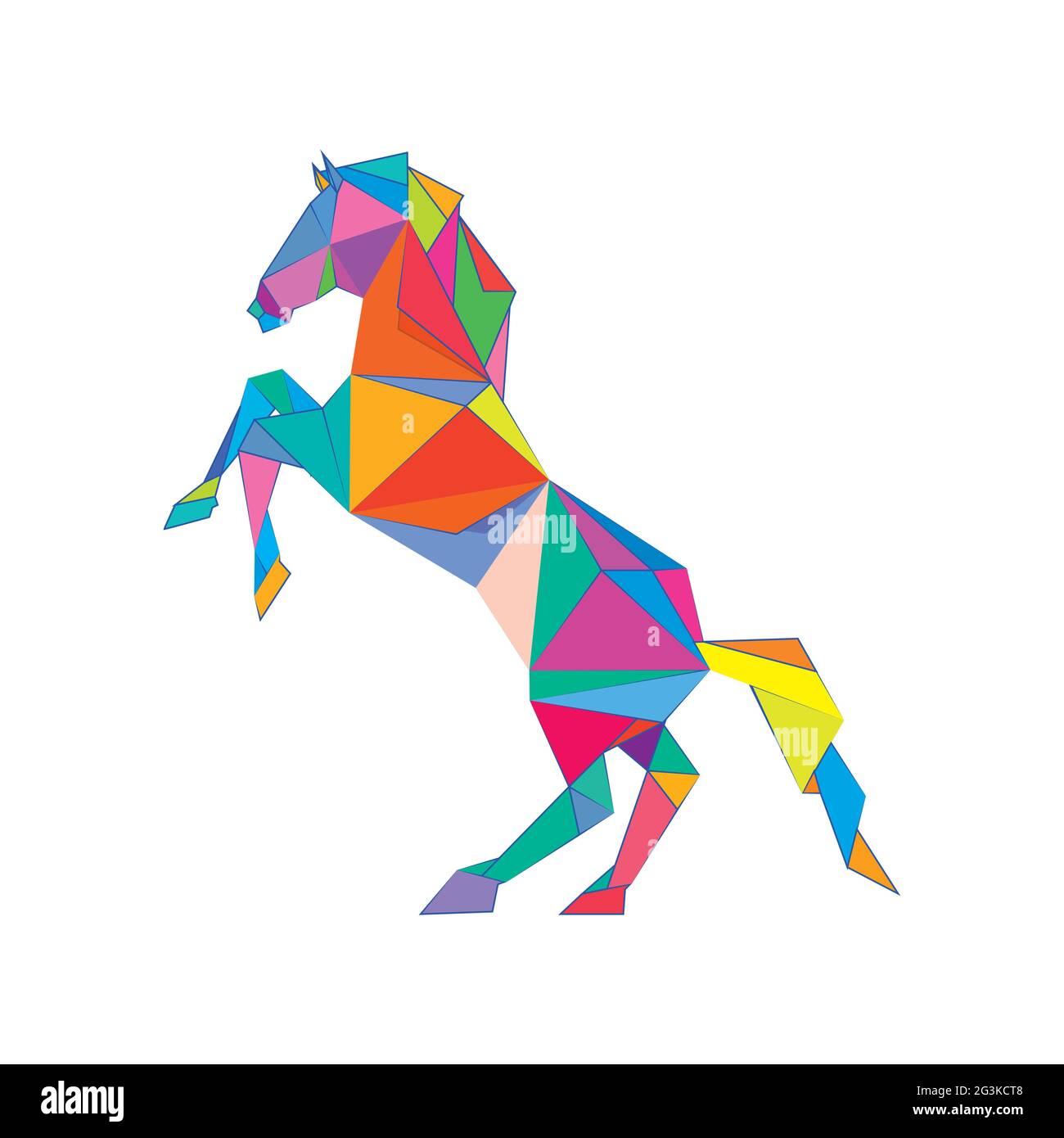Illustration von bunten Origami-Pferd Stockfoto