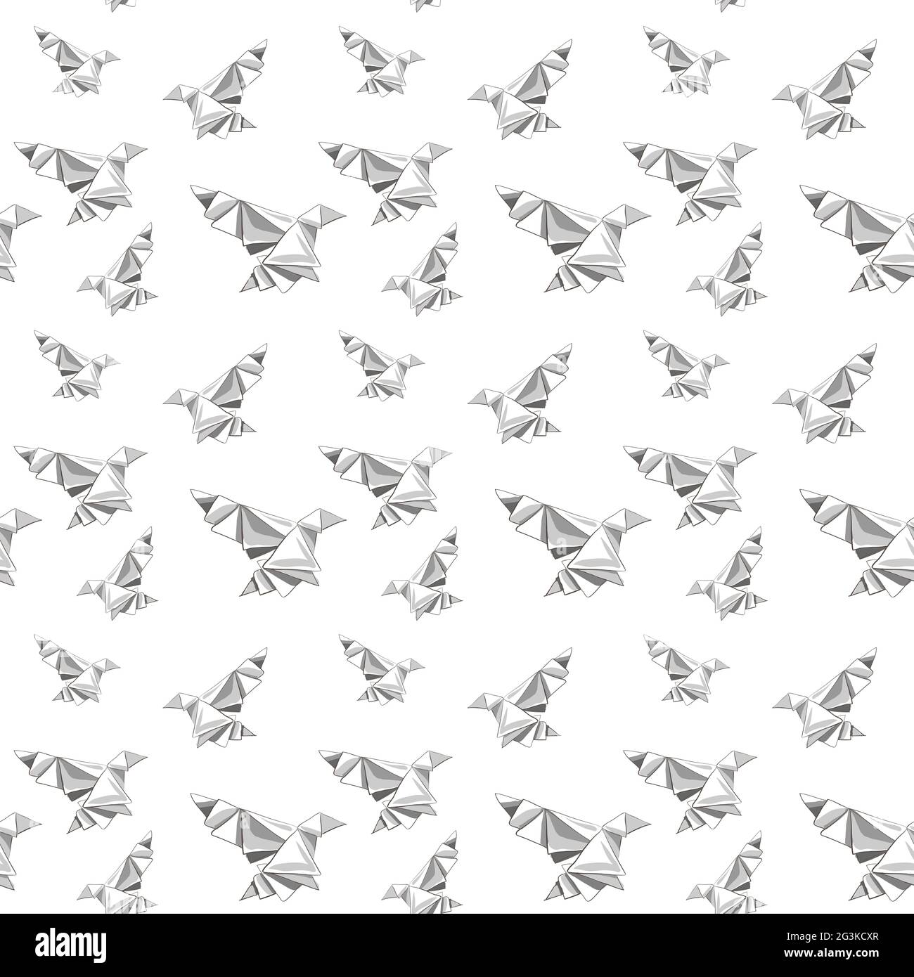 Illustration von nahtlosen Muster mit Origami bemalten Vögel Stockfoto