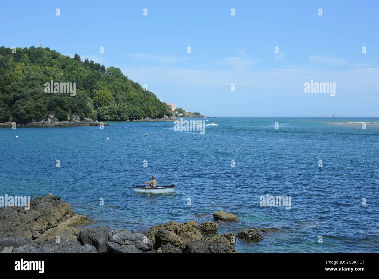 Aussichtspunkt Urdaibai an der Küste von Guipuzcoa-Baskenland Stockfoto