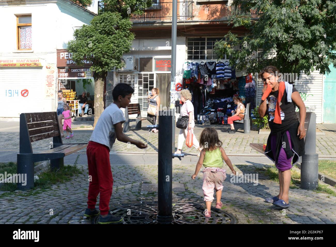 Zigeuner in Sofia, Bulgarien. Stockfoto