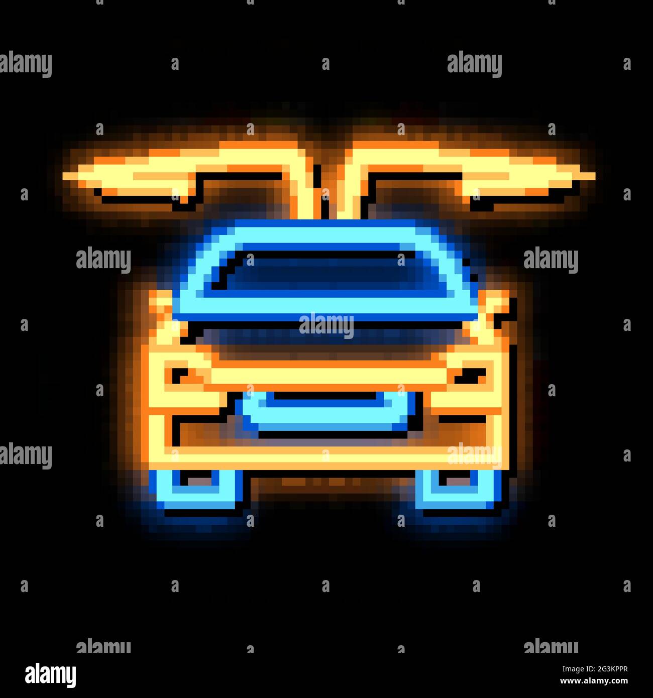 Elektroauto Türen geöffnet Neon leuchten Symbol Illustration Stock Vektor