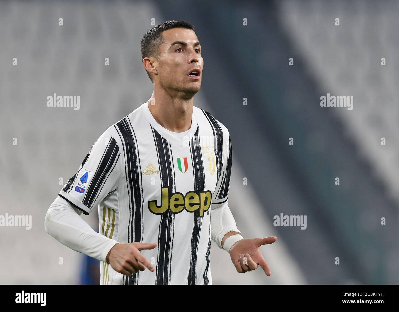 Cristiano Ronaldo von Juventus FC wahrend der Saison 2020 21 des Juventus FC in der Serie A im Allianz Stadium in Turin Italien Phot LM Stockfotografie Alamy