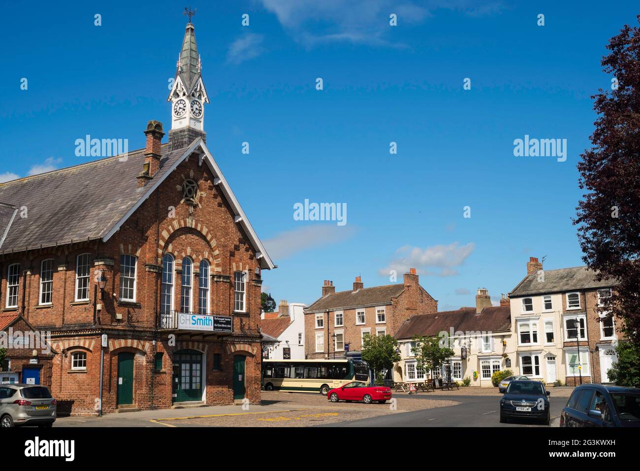 Der alte Markt oder Rathaus in Easingwold, North Yorkshire, England, Großbritannien Stockfoto