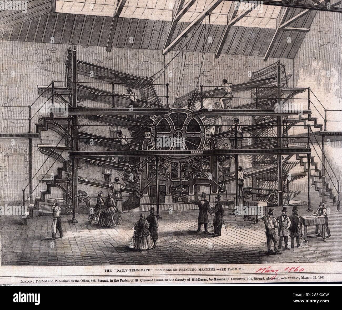 Technik, Typografie, Maschinen, zehn-Zubringer-Druckmaschine, R. Hoe and Company, New York City, ARTIST'S URHEBERRECHT MUSS NICHT FREIGEGEBEN WERDEN Stockfoto