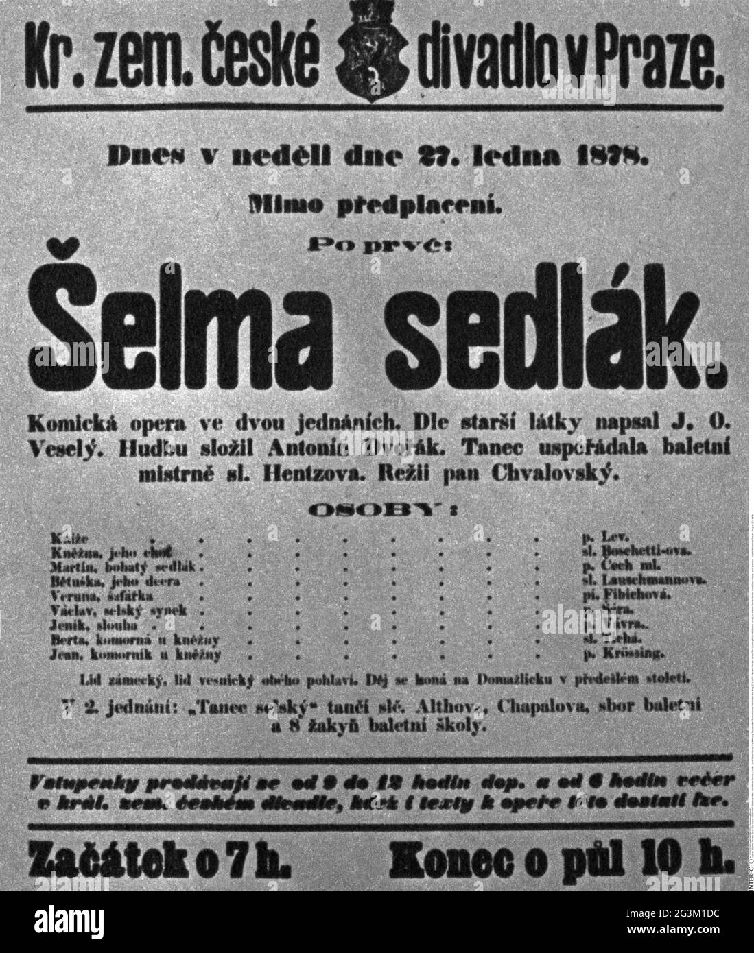 Theater / Theater, Oper, 'The Schlaue Peasant' (Selma sedlak), von Antonin Dvorak, ARTIST'S COPYRIGHT MUSS NICHT FREIGEGEBEN WERDEN Stockfoto