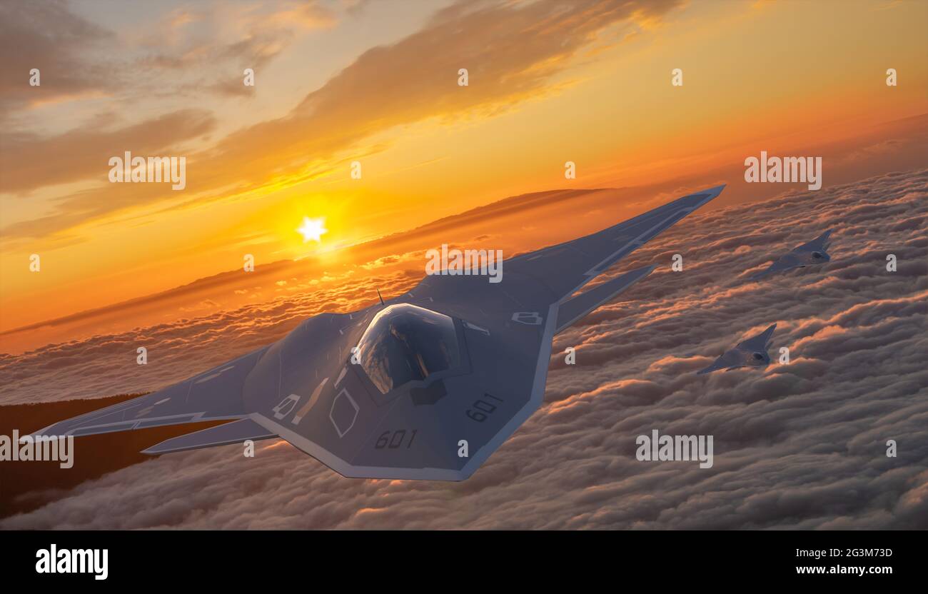 Vision des von Lockheed Martin Corporation für die US Air Force implementierten NGAD-bemannten Kampfprogramms Stockfoto