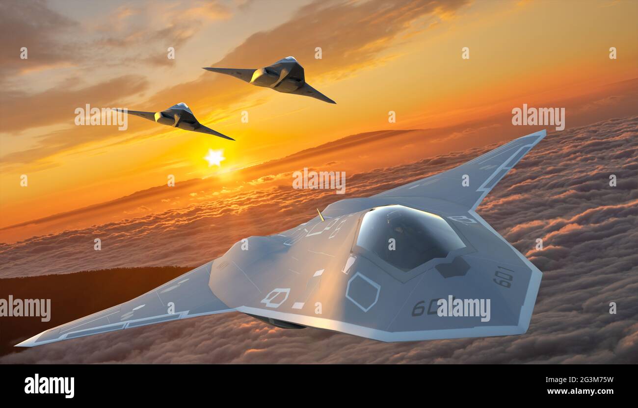 Vision des von Lockheed Martin Corporation für die US Air Force implementierten NGAD-bemannten Kampfprogramms Stockfoto