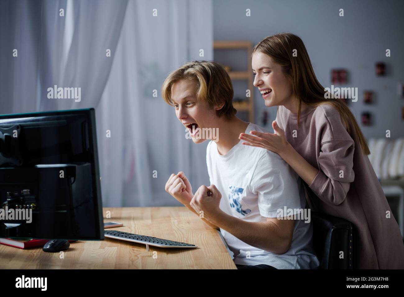 Spannende Momente zusammen Stockfoto