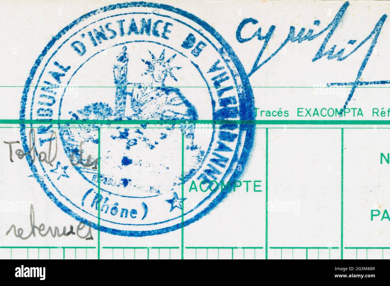 Altes Dokument, Frankreich Stockfoto