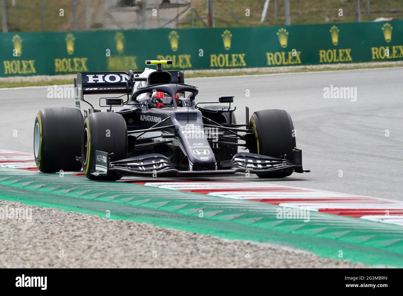 Formel 1 Aramco Gran Premio De Espana 2021. Pierre Gasly von Alpha Tauri auf Kurs Stockfoto