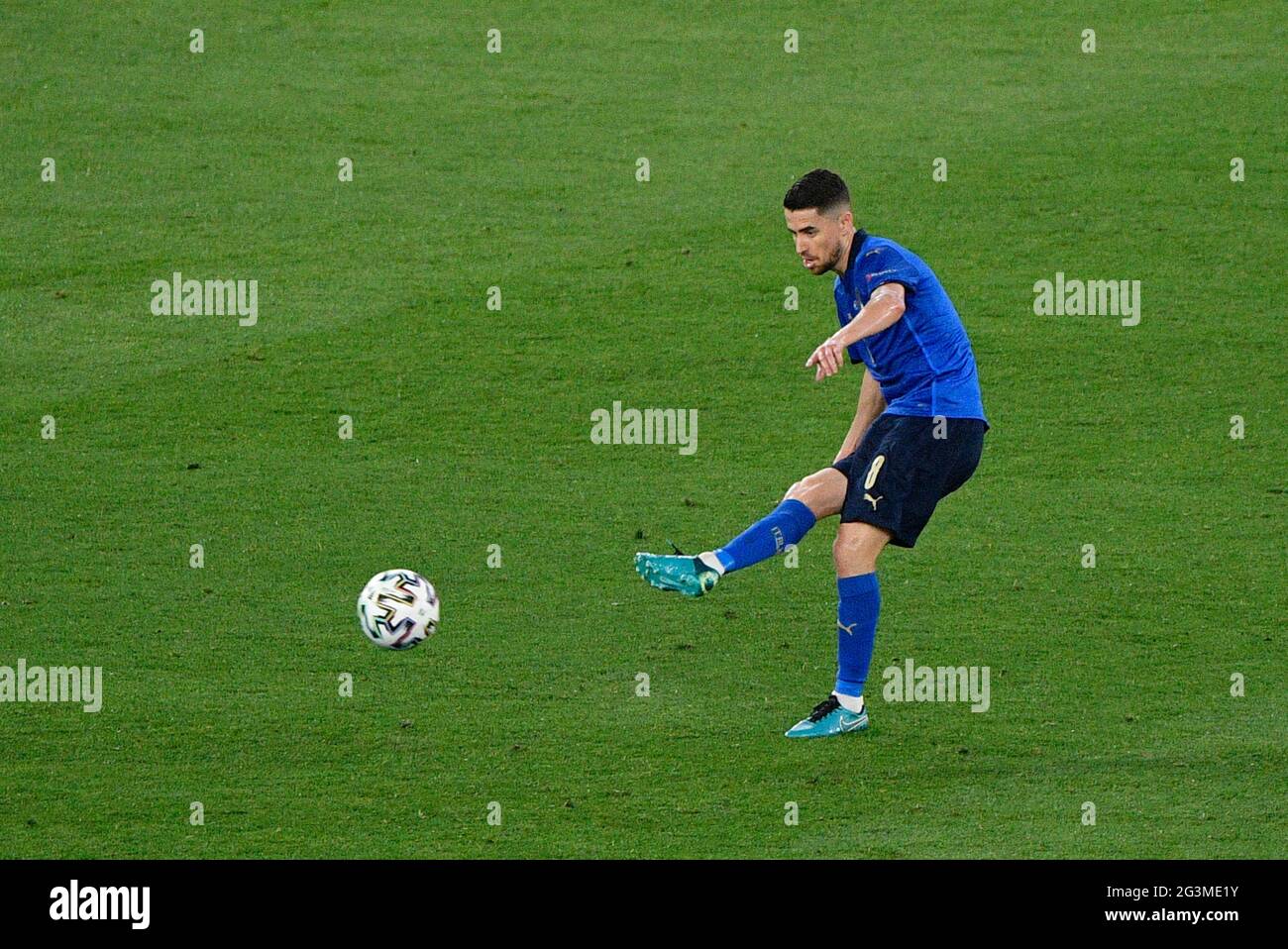 Der Italiener Jorgino wurde während der UEFA Euro 2020 Gruppe A - Italien gegen die Schweiz im Olimpic Stadium in Rom in Aktion gesehen. / LiveMedia Stockfoto