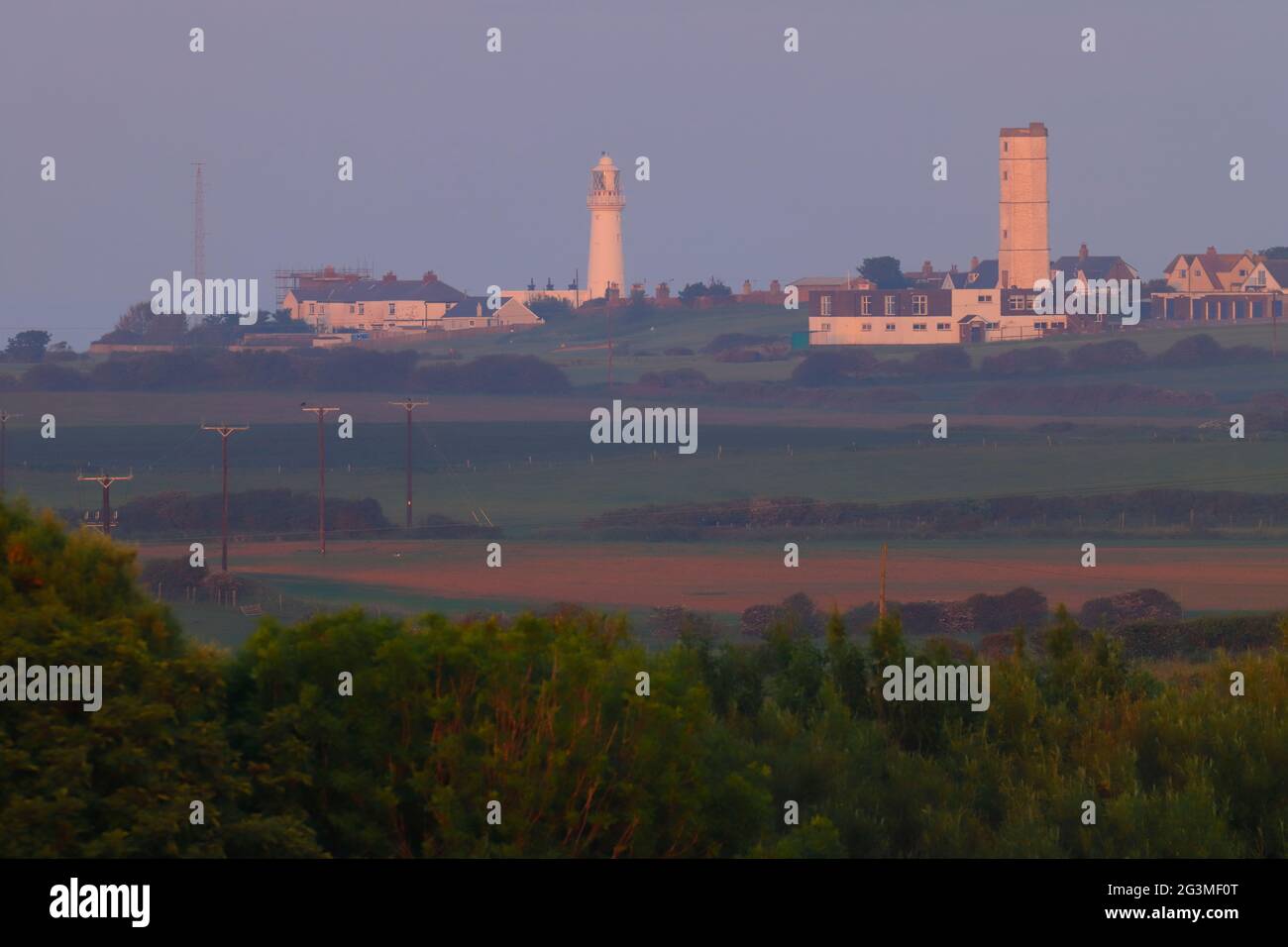 Flamborough neue & alte Leuchttürme in East Yorkshire Stockfoto