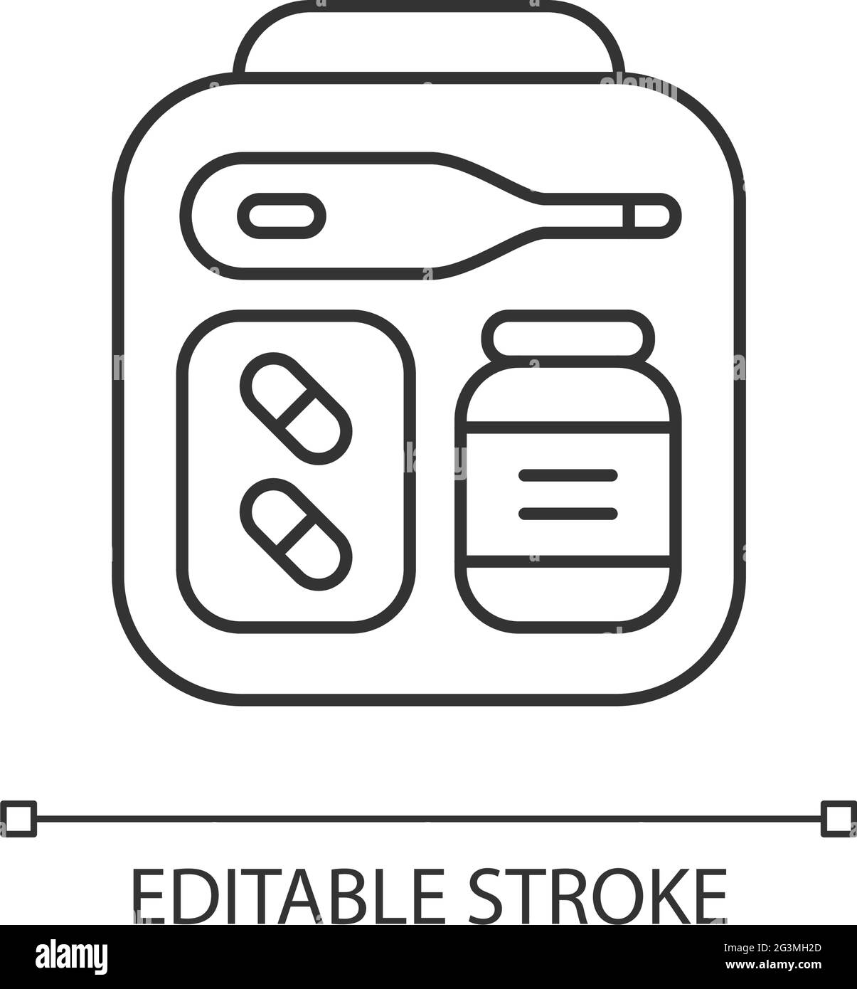 Lineares Mini-Verbandskasten-Symbol Stock Vektor