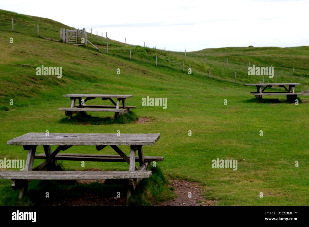 Picknickplatz auf dem Gipfel des Great Orme North Wales Stockfoto