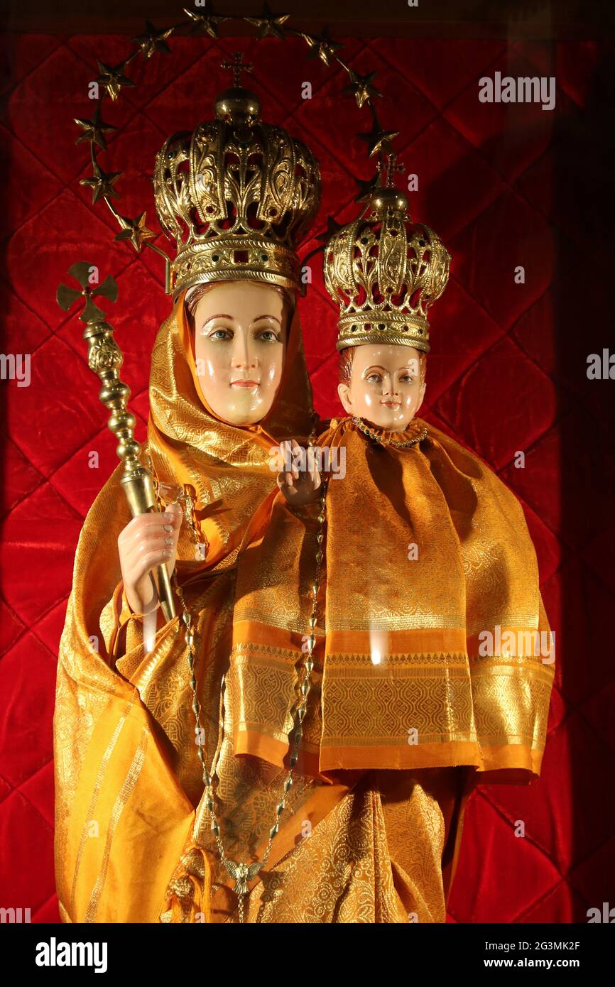 FRANKREICH RHONE (69) LYON. BASILIKA VON FOURVIERE, KLASSIFIZIERT HISTORISCHES DENKMAL, DIE KRYPTA, JUNGFRAU VON INDIEN Stockfoto