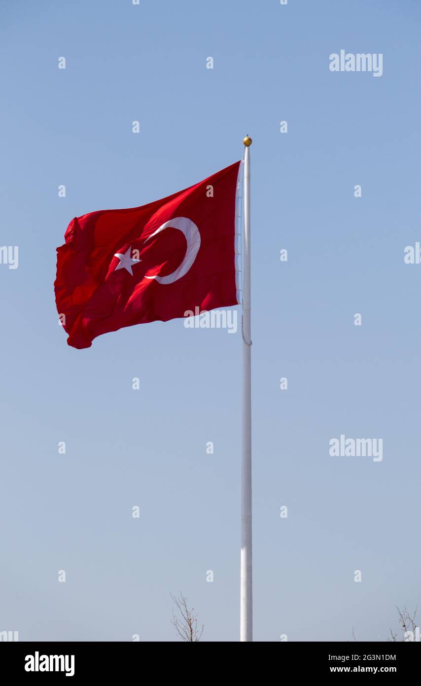 Türkische Nationalflagge im Blick Stockfoto