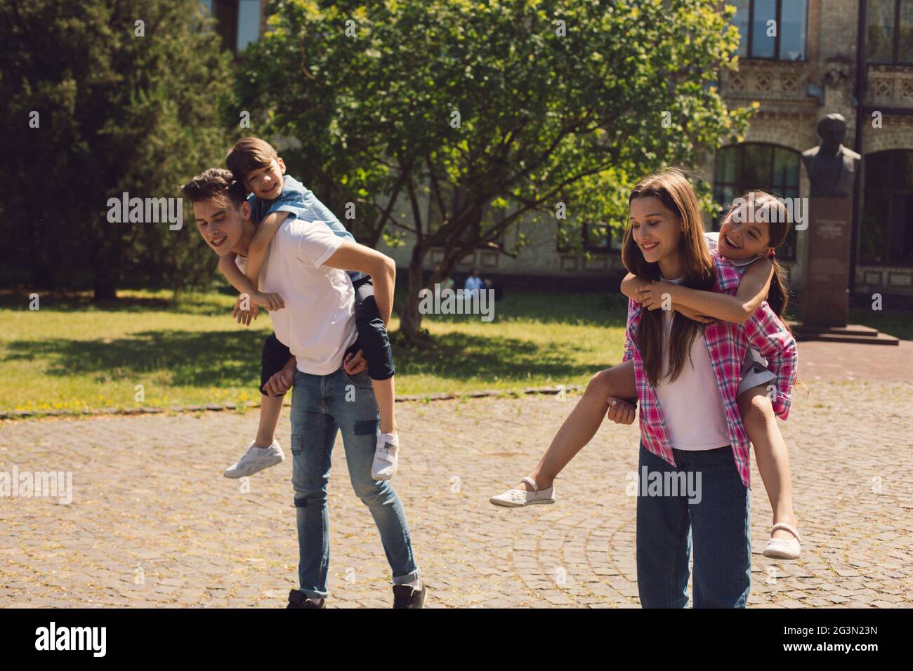 Die ältesten Zeit mit Youngers Stockfoto