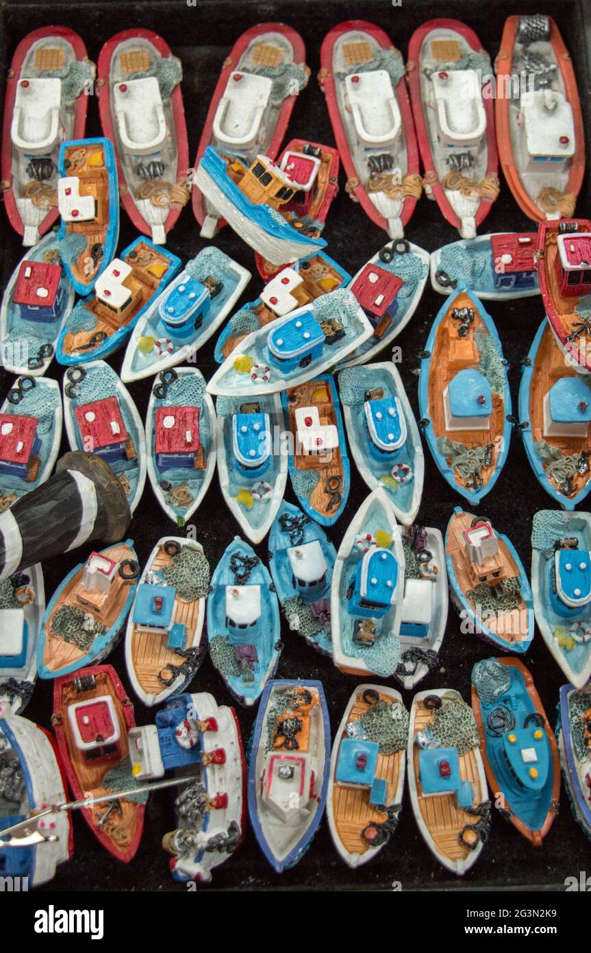 Set von kleinen bunten Modellboote Stockfoto