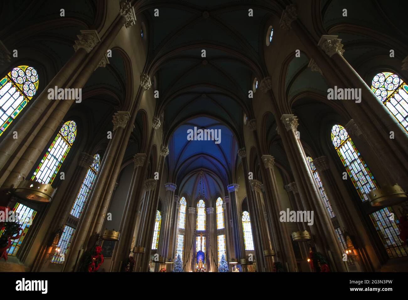 Innenraum der St. Antonius von Padua Kirche in Istanbul zu weihnachten Stockfoto