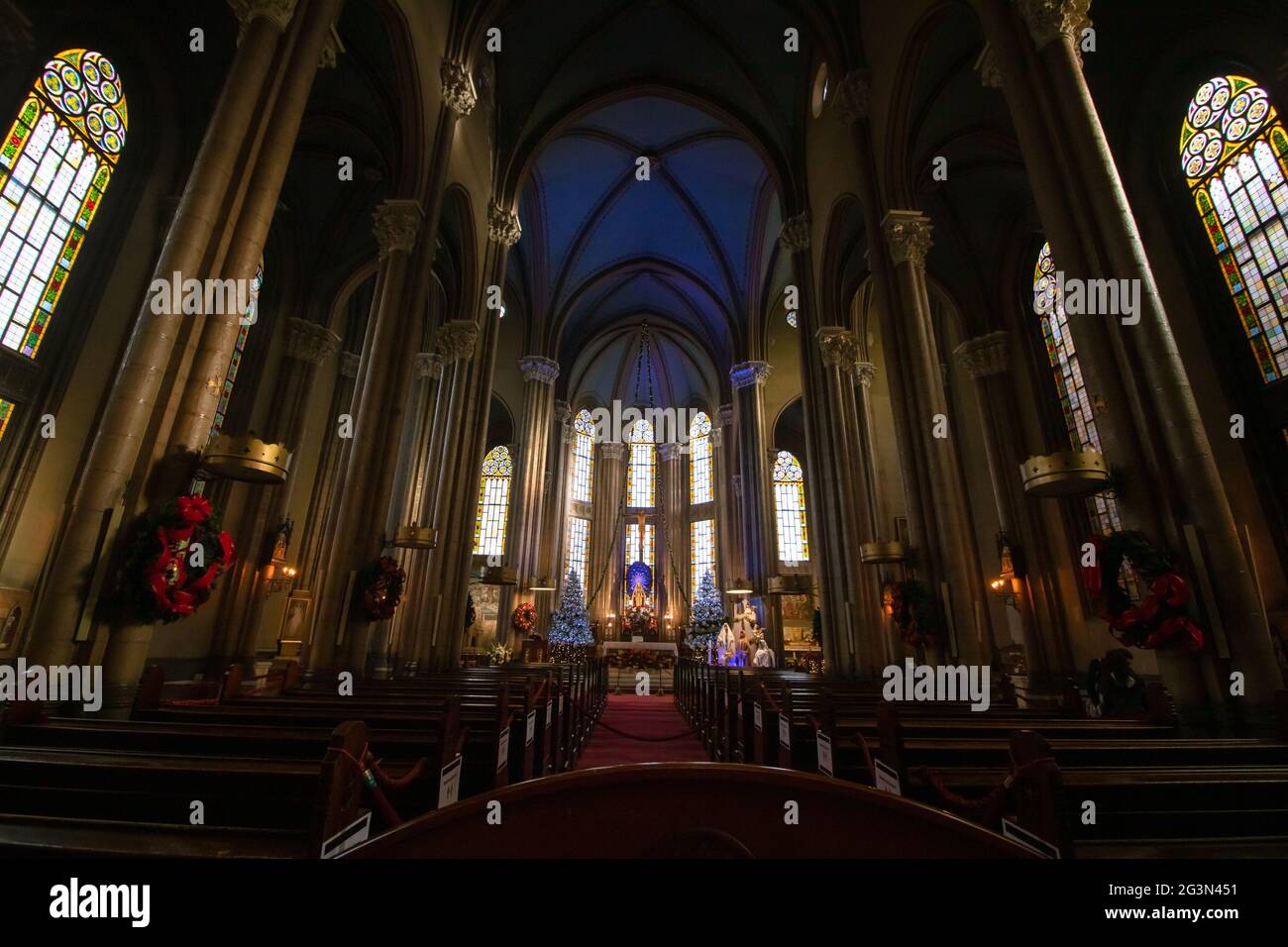 Innenraum der St. Antonius von Padua Kirche in Istanbul zu weihnachten Stockfoto