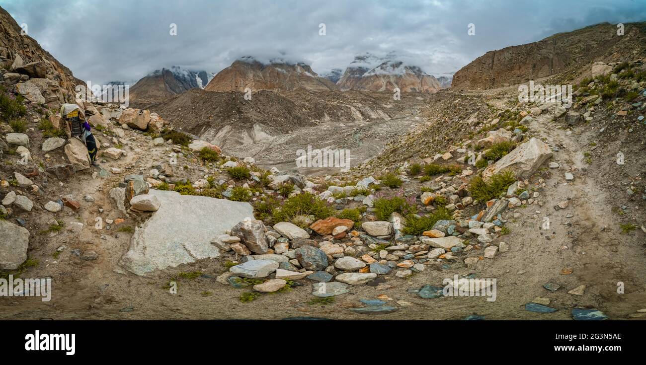 Trek in Karakorum Stockfoto