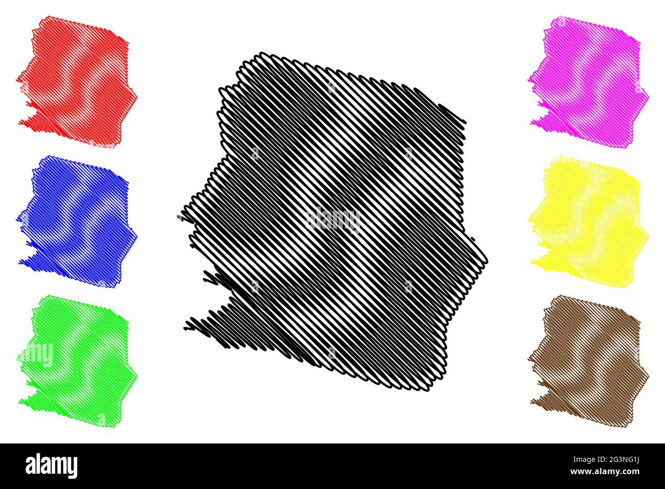 Harrison County, State of West Virginia (U.S. County, United States of America, USA, U.S., US) Kartenvektordarstellung, Scribble Sketch Harrison Karte Stock Vektor