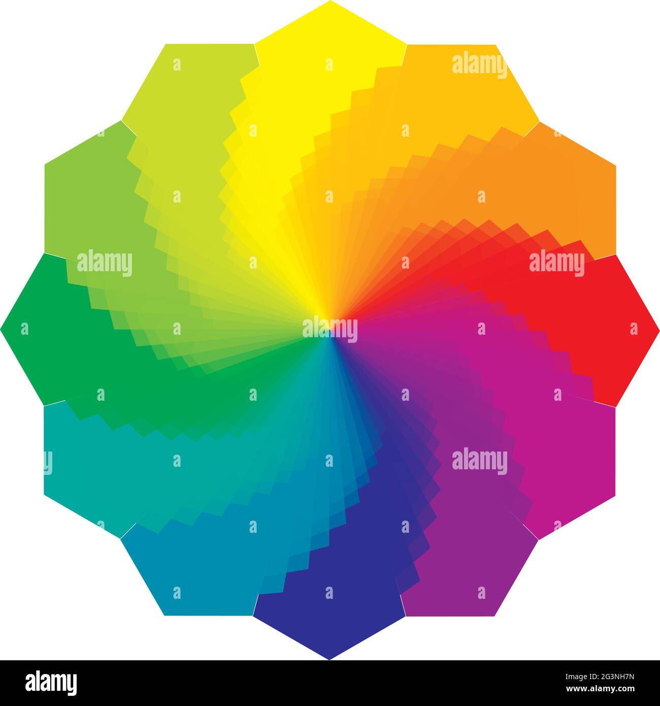 Single Mandala - Farbe Rad - Kreis, Blume in Regenbogenfarben Stock Vektor