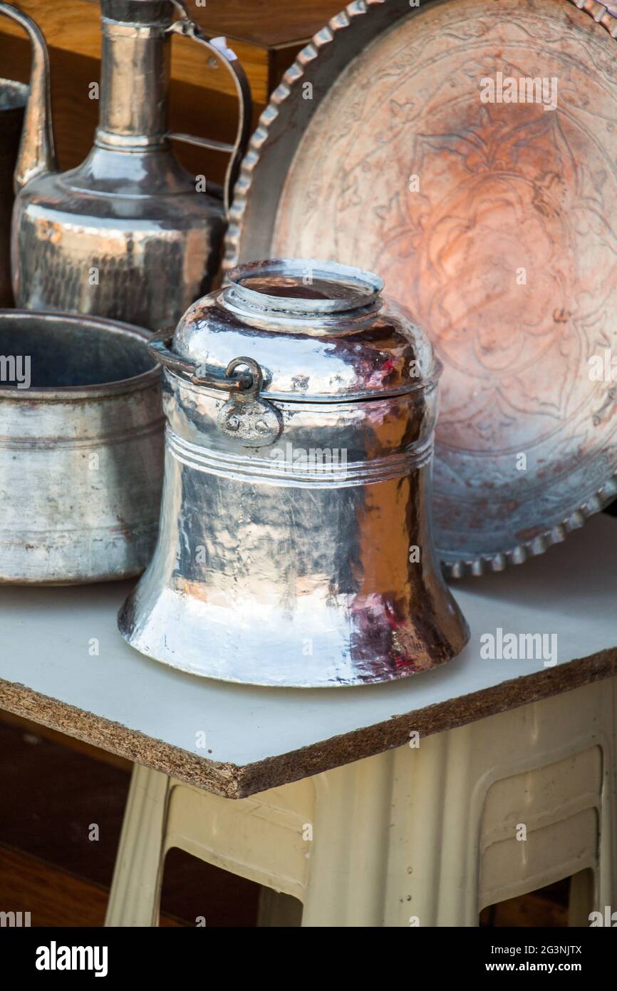 Metalleimer aus Metall Stockfoto