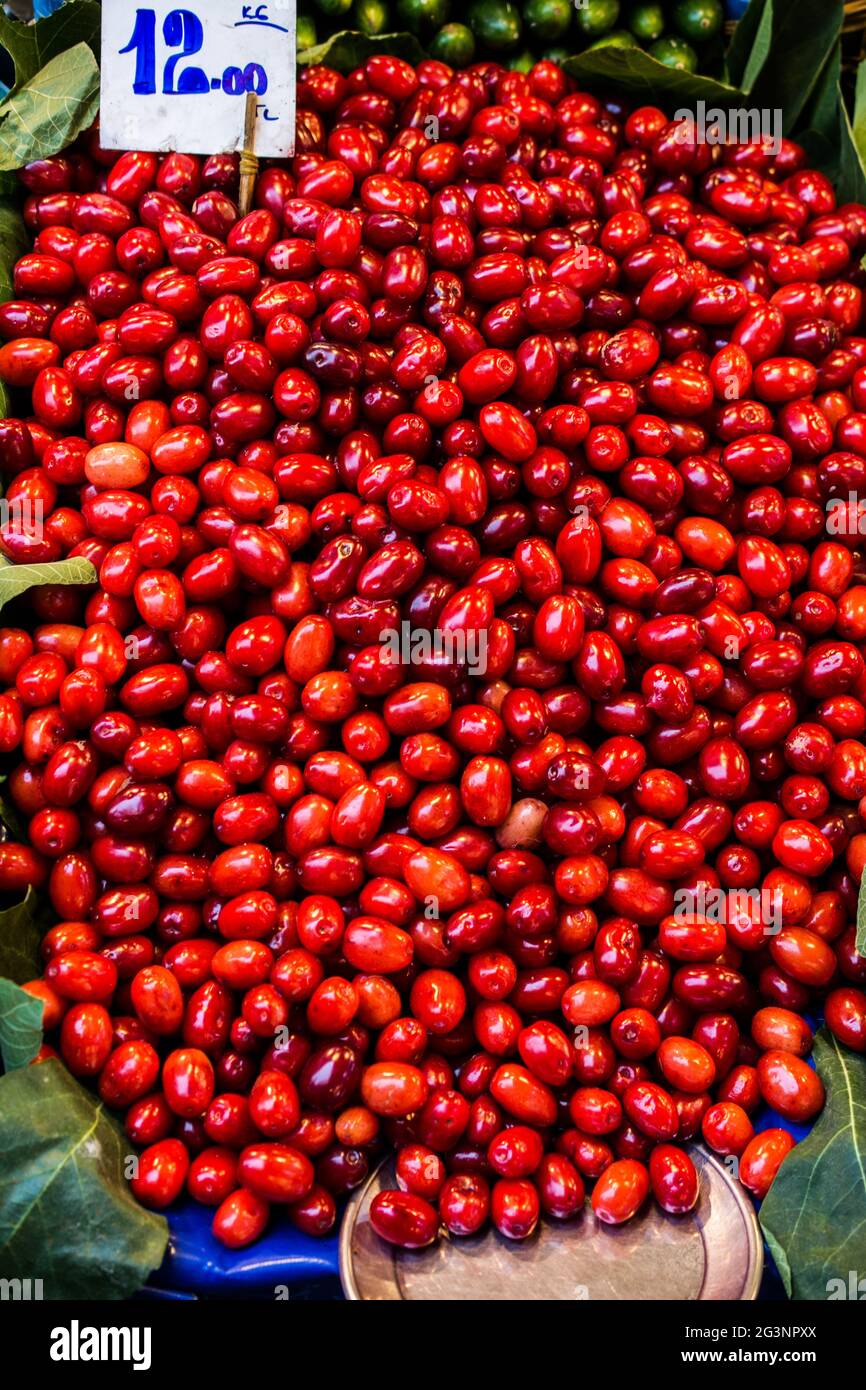 Cranberry auf dem türkischen Straßenbasar zu verkaufen Stockfoto