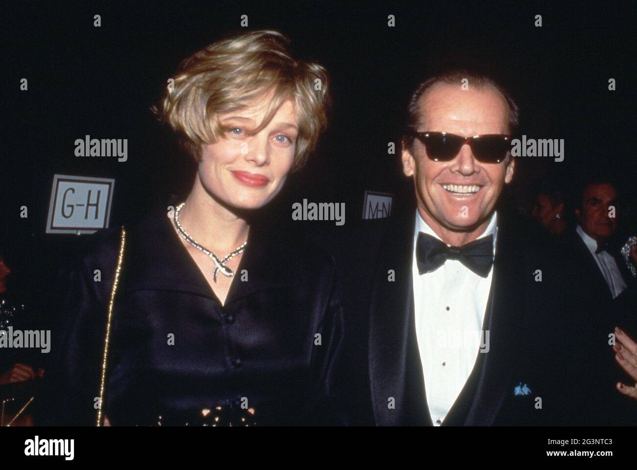 Rebecca Broussard und Jack Nicholson 1990. Quelle: Ralph Dominguez/MediaPunch Stockfoto