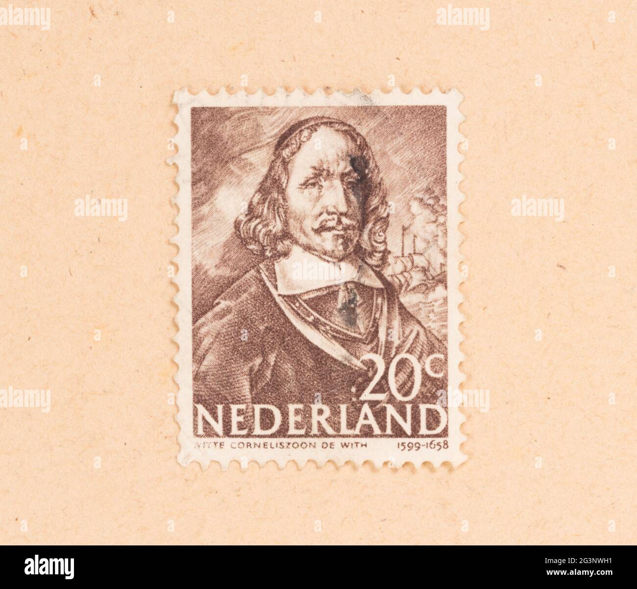 Die Niederlande 1960: einen Stempel in den Niederlanden gedruckten zeigt ein Bild von Corneliszoon de Mit, um 1960 Stockfoto