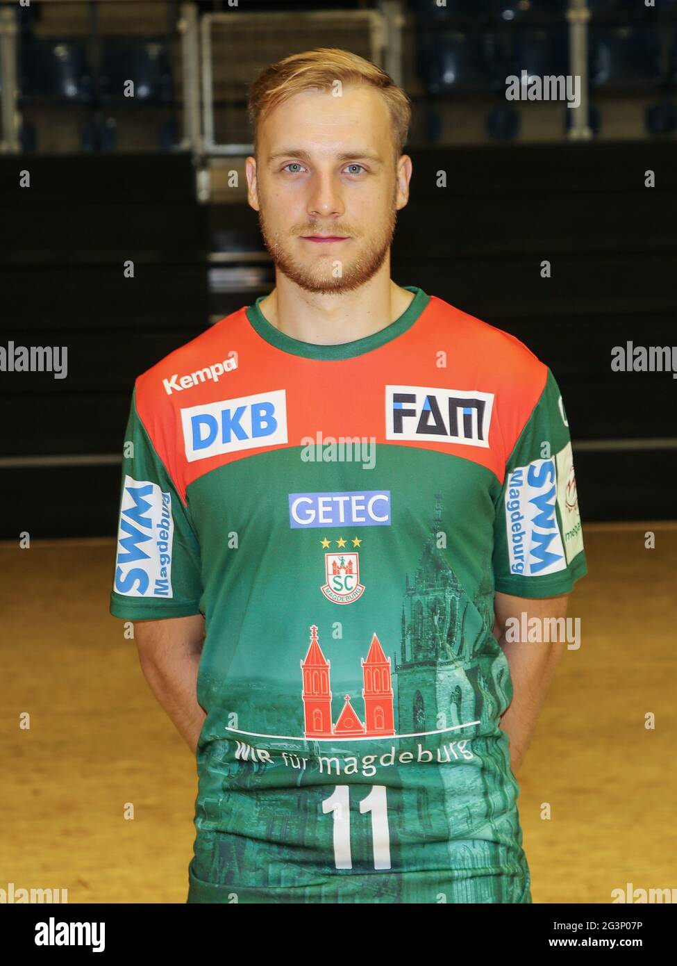 Schwedischer Handballspieler Daniel Pettersson SC Magdeburg LiquiMoly HandballBundesleagueseason 2019-20 Stockfoto