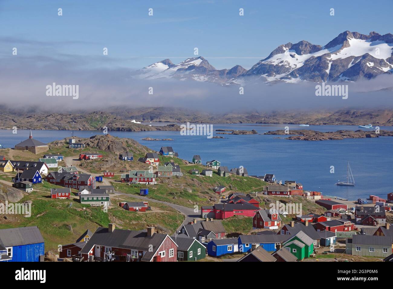 Blick über Ammassalik - ostgrönland Stockfoto