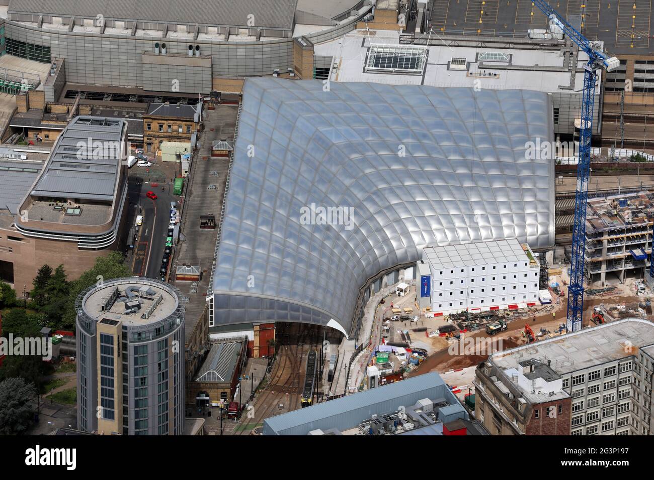 Luftaufnahme von Manchester Victoria Bahnhof Stockfoto
