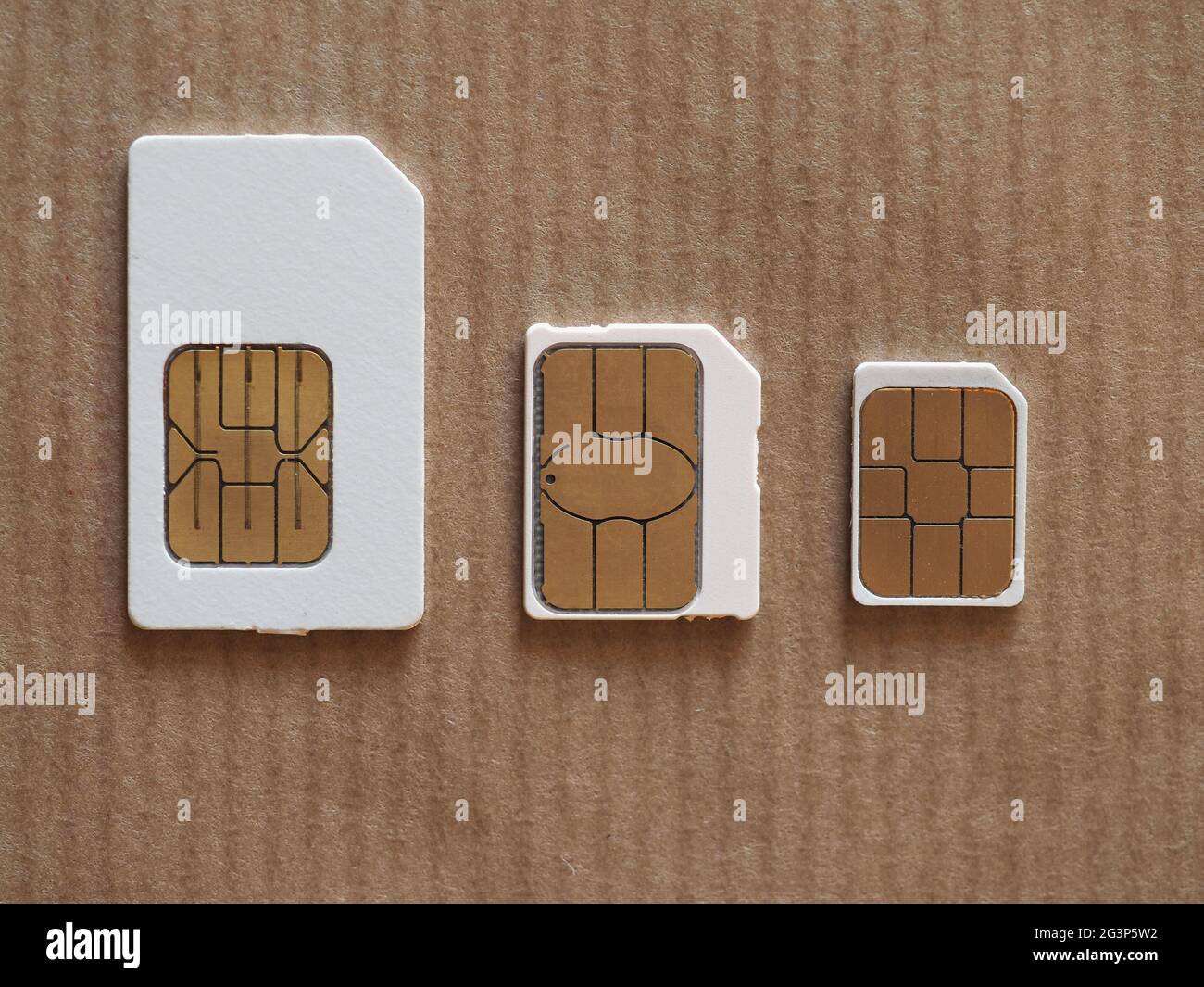 Mini Micro und Nano sim Stockfoto
