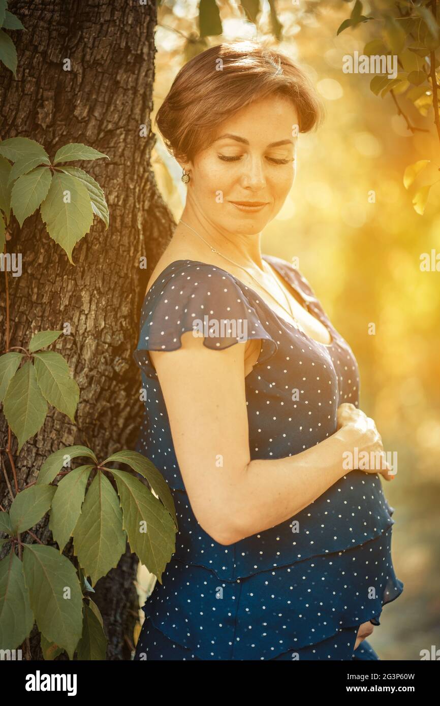 Schwangerschaft Konzept. Getönten Foto. Stockfoto