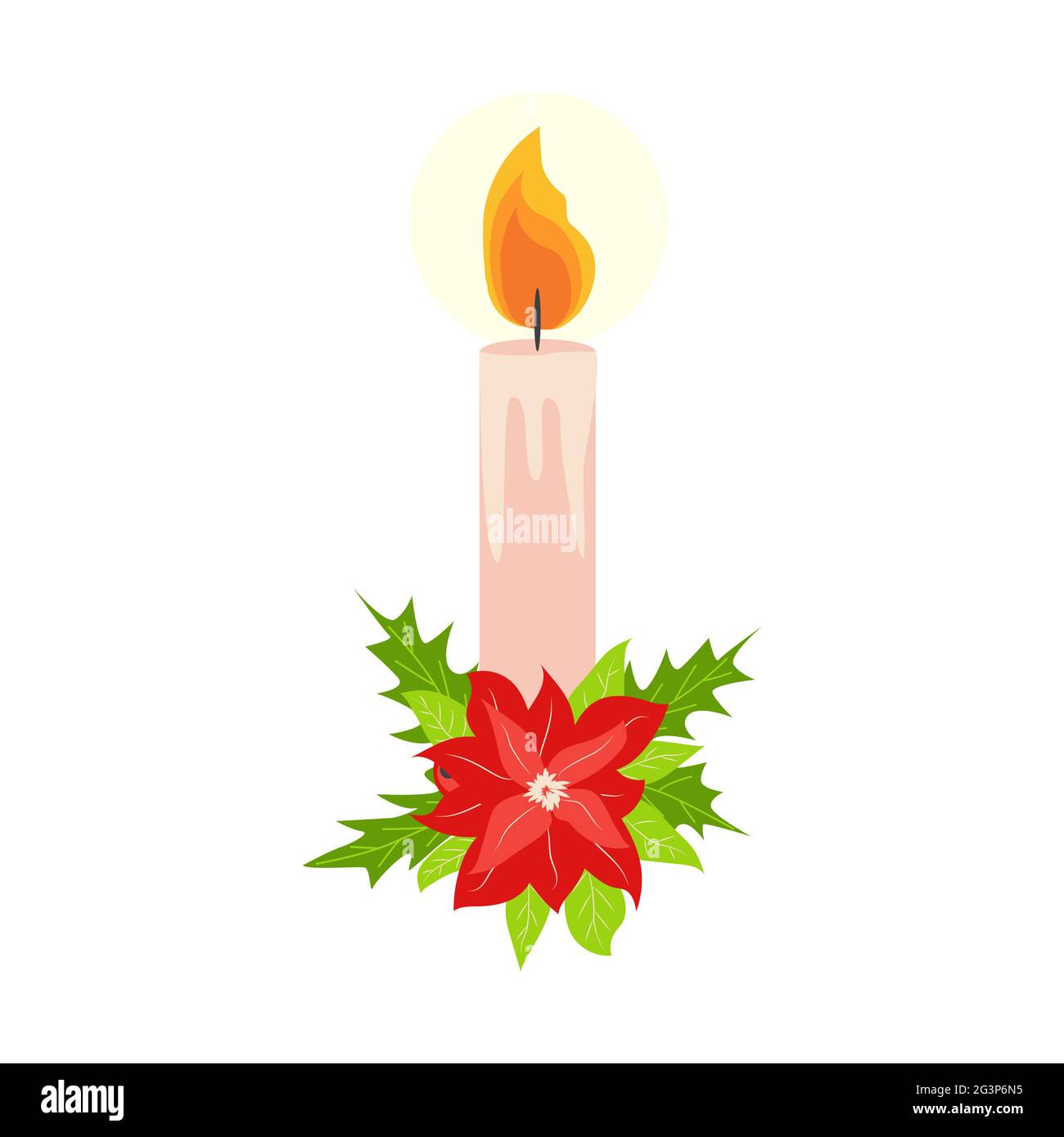 Weihnachtskerze Illustration. Neujahrsfest im Dezember Stock Vektor