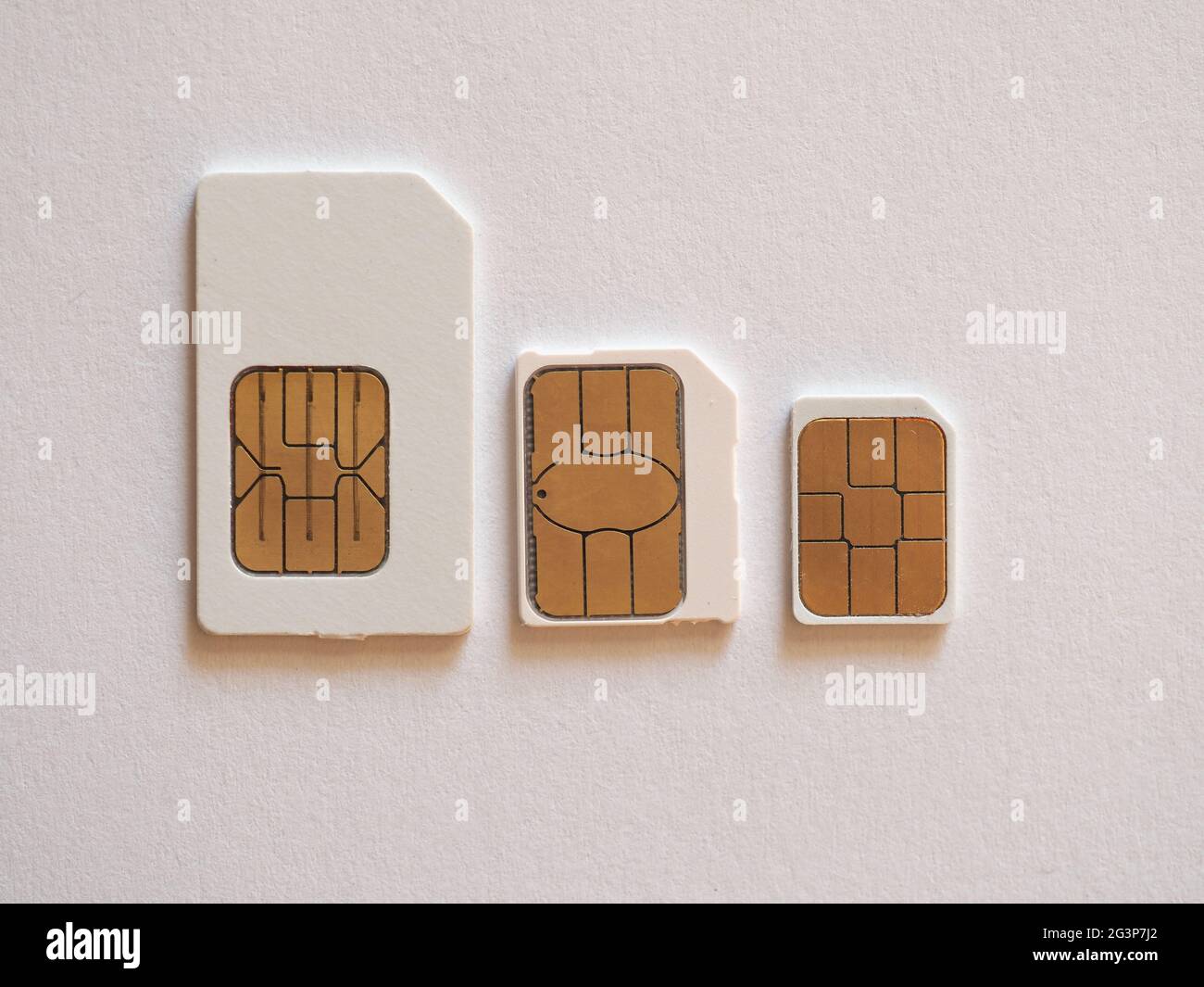Mini Micro und Nano sim Stockfoto